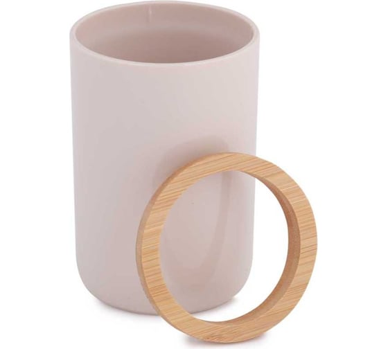Изображение товара Стакан для зубных щеток ЗПИ «Альтернатива» "Бамбук" бежевый М8053