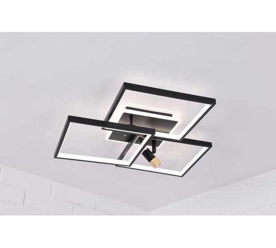 Изображение товара Потолочная светодиодная люстра Schaffner Controllo 2740-3, цвет черный/золото. Люстра с пультом управления, освещение до 13 кв.м, мощность 155 Вт Controllo 2740-3 BK+FGD