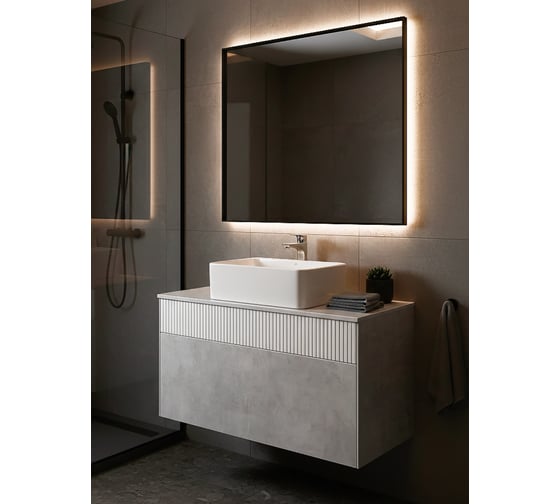 Изображение товара Тумба-умывальник Марбл 100 AQUATON Слэйт/Белый матовый (Mila, Одри, Лола) 00085537 1A276301MH4C0