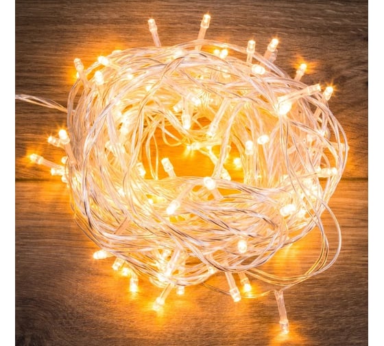 Изображение товара Светодиодная гирлянда-нить Neon-Night 8 режимов, 15м, 120 LED, прозрачный провод, тёплый-белый 303-196