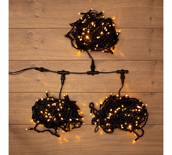 Изображение товара Гирлянда Клип лайт Neon-Night 24В, 3 нити по 20м, 399 LED жёлтый, свечение с динамикой 323-301