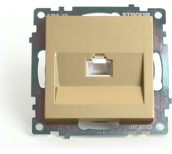 Изображение товара Механизм 1-местной компьютерной розетки STEKKER rj-45, серия катрин, золото, gls00-7107-08, 49227