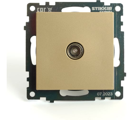 Изображение товара Механизм 1-местной телевизионной розетки STEKKER 75 ом, 5-862мгц, серия катрин, золото, gls00-7108-08, 49228
