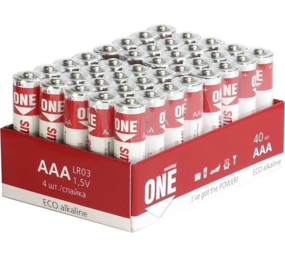 Изображение товара Батарейка Smartbuy алкалиновая one lr03/40 bulk (40/960) упаковка 40 шт. SOBA-3A40S-Eco