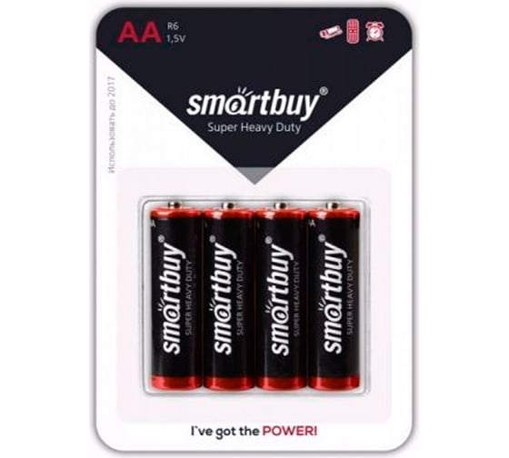 Изображение товара Батарейка Smartbuy солевая r6/4b (48/960) упаковка 4 шт. SBBZ-2A04B