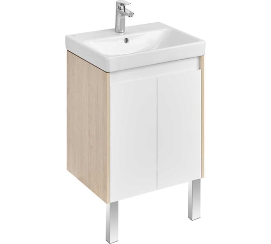 Изображение товара Тумба AQUATON Сканди Doors 55 Белый/Дуб Верона (без умывальника Адриана-55) 00085326