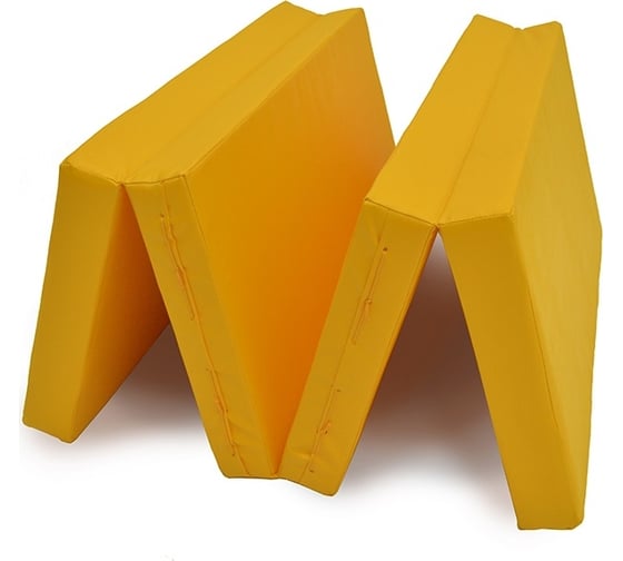 Изображение товара Складной мат КМС № 5 100x200x10 см, 3 сложения, жёлтый СГ000003550