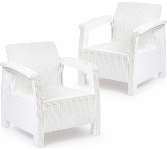 Изображение товара Набор из 2-ух кресел ЗПИ «Альтернатива» Ротанг-плюс белый, без подушки М8419