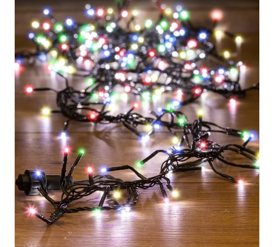 Изображение товара Светодиодная гирлянда Neon-Night мишура 8 реж 3м 288 LED тёмно-зеленый провод мультиколор 303-629