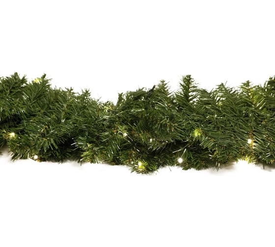 Изображение товара Еловый шлейф NEON-NIGHT длиной 2,7м, влагозащищенный, с гирляндой, белый 307-115