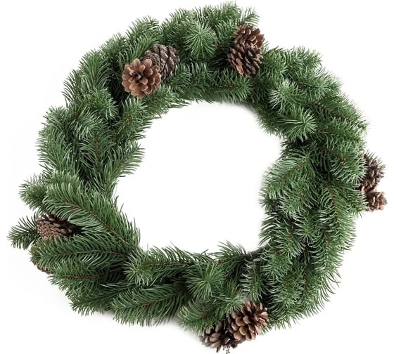 Изображение товара Еловый венок с шишками NEON-NIGHT диаметром 45см, влагозащищенный 307-144