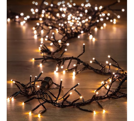 Изображение товара Гирлянда-мишура Neon-Night 8 реж 3м 288 LED тёмно-зеленый провод тёплый-белый 303-626