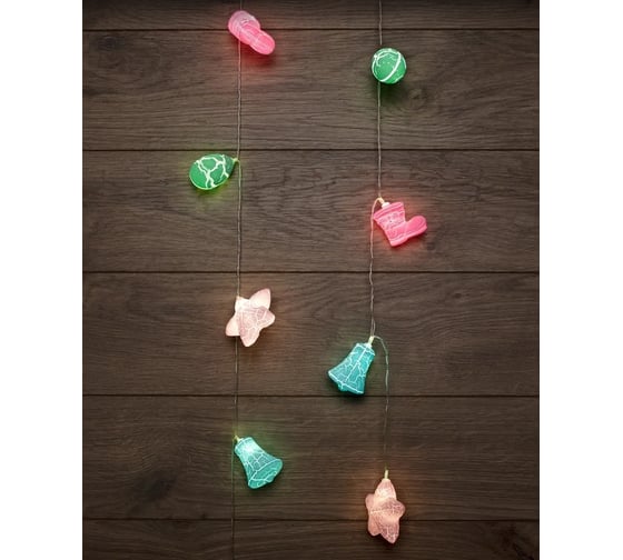 Изображение товара Светодиодная гирлянда NEON-NIGHT Новый год 1.5м, 10 LED, прозрачный провод, тёплый-белый 303-081