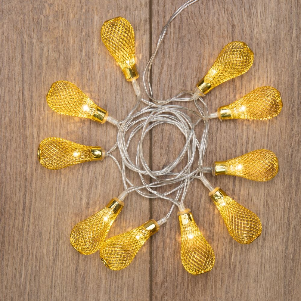Изображение товара Светодиодная гирлянда NEON-NIGHT Восточные фонарики 1.5м, 10 LED, прозрачный провод, жёлтый 303-071
