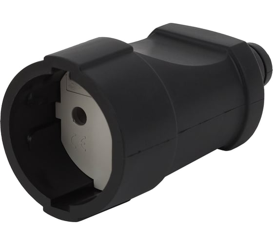 Изображение товара Кабельная розетка ЭРА Rx3-B Rx3 б/з прямая ПВХ 10A черная Б0039684