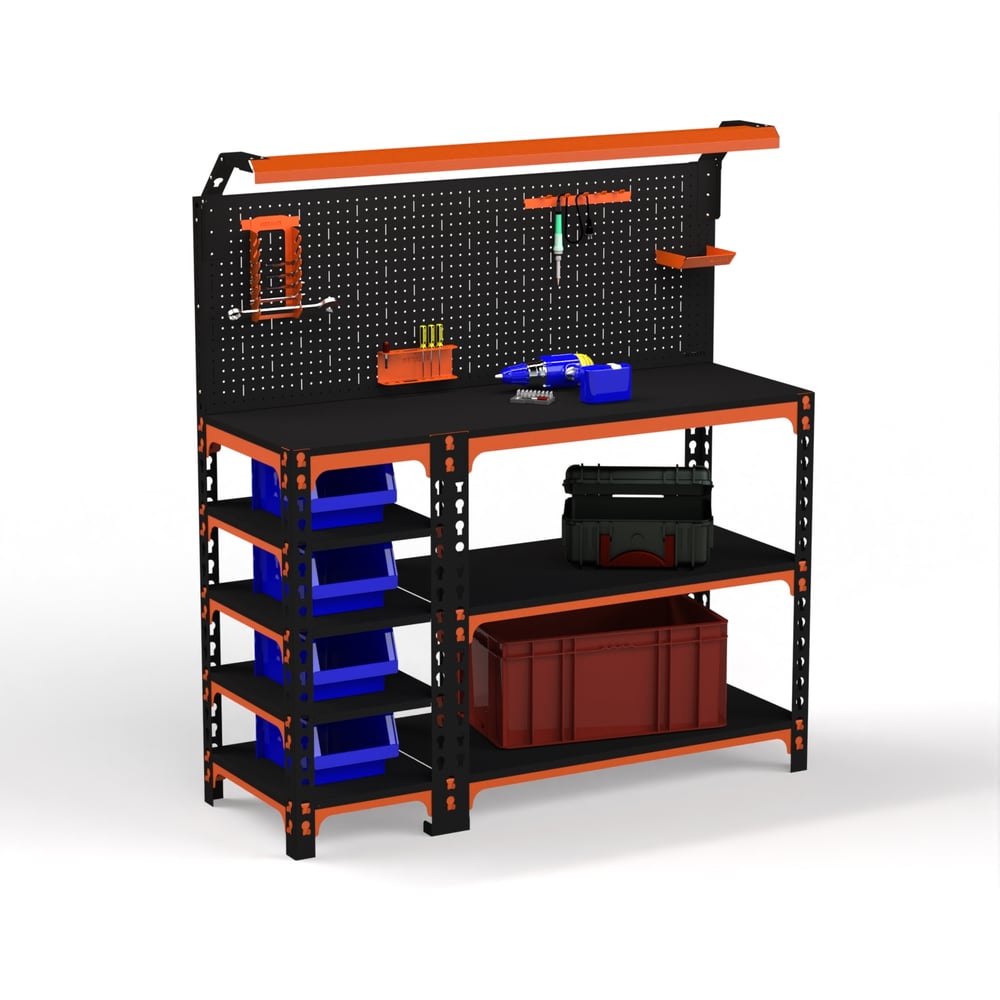 Изображение товара Верстак ООО Металекс серия SUN 950x1400 мм с полками и освещением