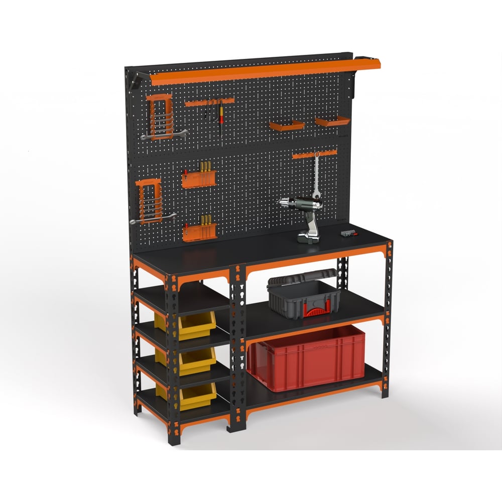 Изображение товара Верстак ООО Металекс серия SUN 950x1000x400 мм с боковыми полками и освещением