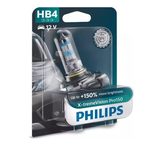 Изображение товара Автолампа PHILIPS HB4 +150 X-tremeVision Pro150 блистер 12V 9006XVPB1 890331