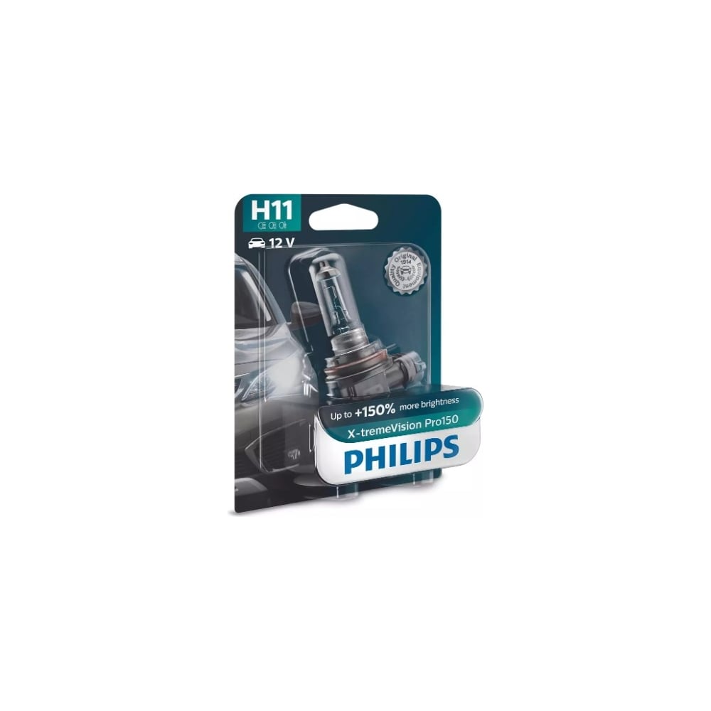 Изображение товара Автолампа PHILIPS H11 +150% X-tremeVision Pro150, галогенная, 12 В, блистер