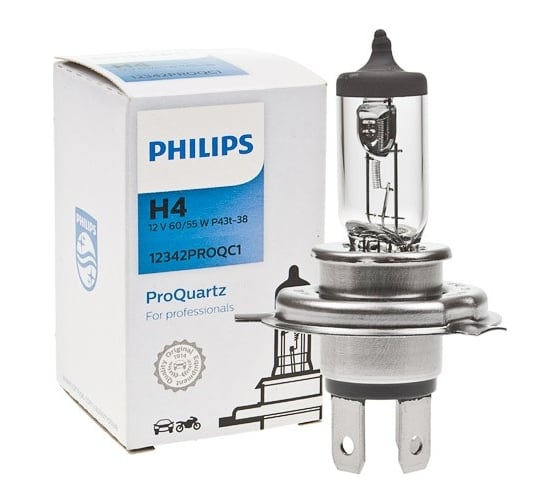 Изображение товара Автолампа PHILIPS H4, 60/55 Вт, P43t-38, ProQ, 12 В 12342PROQC1