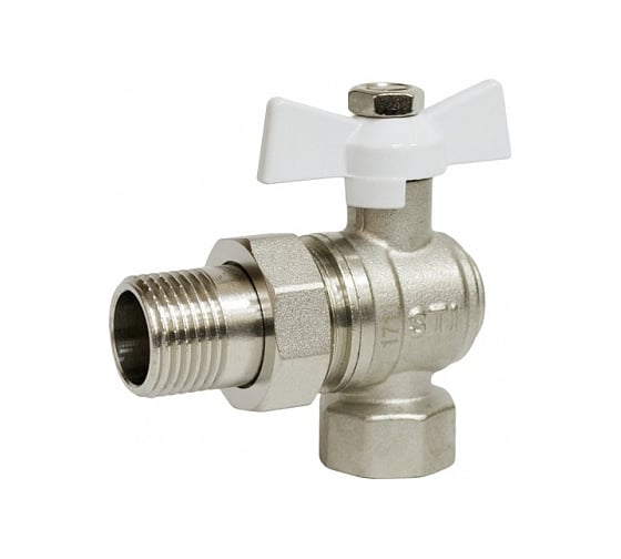 Изображение товара Шаровой кран STI накидная гайка, 15, бабочка, угловой ТТ000014628