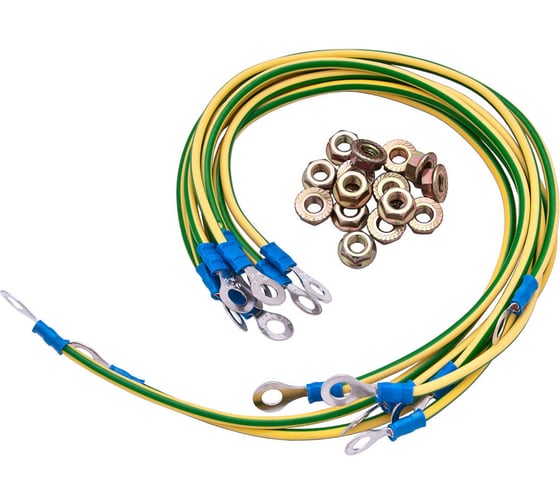 Изображение товара Набор кабелей заземления SKAT TB Cable 30/4 (30см - 4 шт, набор: гайка, шайба - 8 шт) 4478