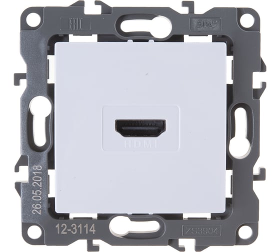 Изображение товара Розетка ЭРА 12-3114-01 HDMI, IP20, 12, белый Б0027481