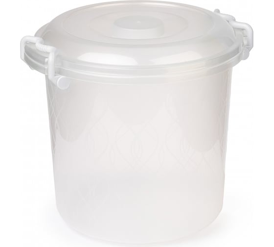Изображение товара Круглый контейнер ЗПИ Альтернатива 10 л, с ручками, прозрачный М6762