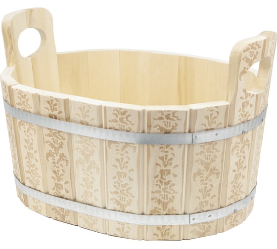 Изображение товара Ушат Банная линия 15 л овал, тиснение arto 12-707