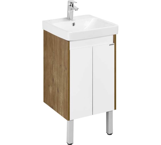 Изображение товара Тумба AQUATON Сканди Doors 45 Белый/Дуб Рустикальный (без умывальника Адриана-45) 00085325