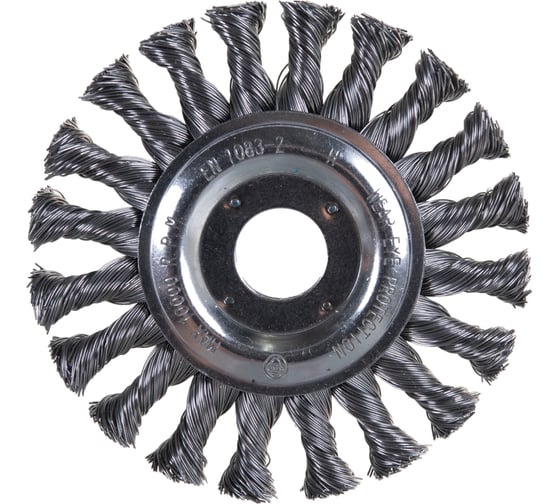 Изображение товара Щетка дисковая плоская (125х22.2 мм, витая металлическая проволока) для УШМ Gigant G-11050