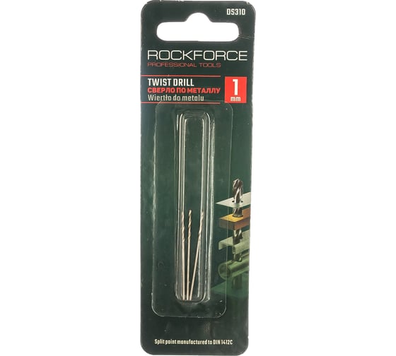 Изображение товара Сверло по металлу (3 шт; 1 мм; HSS; в блистере) ROCKFORCE RF-DS310(29145)