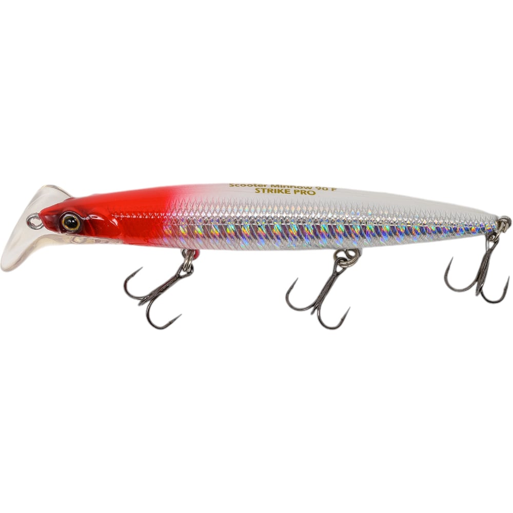 Воблер Strike Pro Scooter Minnow 90F цвет: 022P-713 Redhead EG-186AF#022P-713