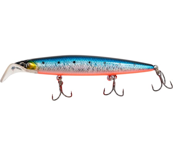 Изображение товара Воблер Strike Pro Scooter Minnow 90F цвет: A234-SBO-LU Blue Back Silver OB Fluo EG-186AF#A234-SBO-LU