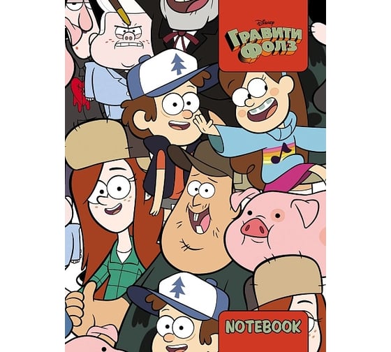 Изображение товара Записная книжка Hatber 48л А6 клетка твердый переплет Гравити ФолзDISNEY, 36шт. 068791