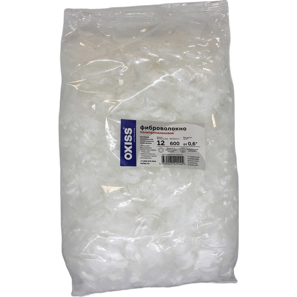 Полипропиленовое фиброволокно Oxiss фиброволокно 12 мм 0 6 кг fbv002v