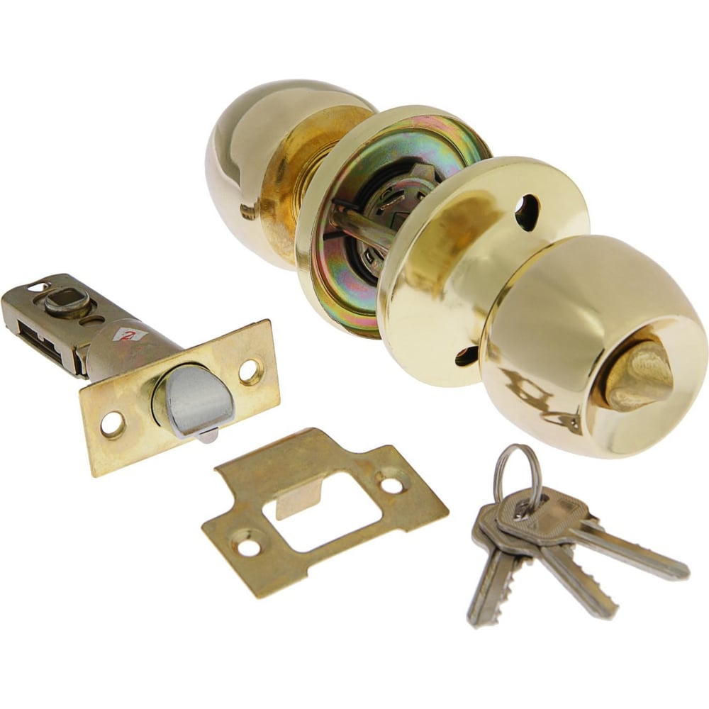 Изображение товара Защелка ТУНДРА 1103 с ключом и золотым покрытием для межкомнатных дверей