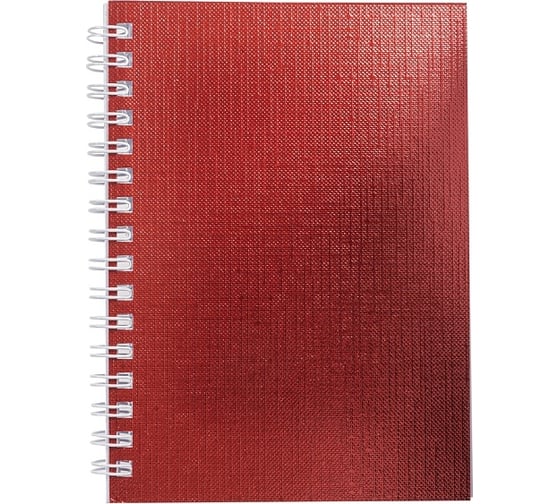 Изображение товара Записная книжка Hatber 80л А6 клетка Бумвинил METALLIC Красная, 120шт. 066841