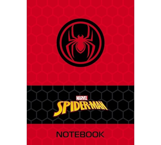 Изображение товара Записная книжка Hatber 48л А6 клетка твердый переплет Человек паук MARVEL, 36шт. 068788