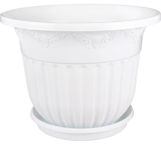 Изображение товара Цветочный горшок ЗПИ Альтернатива Лозанна 1.5 л, белый М1610