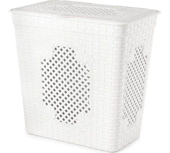 Изображение товара Корзина для белья ЗПИ Альтернатива Плетенка люкс 85 л, белый М3405