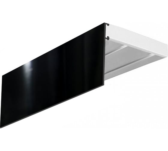 Изображение товара Карниз Эскар Эконом+ в сборе, 2-х рядный, черный глянец, 7 см, 3,5 м 765420350
