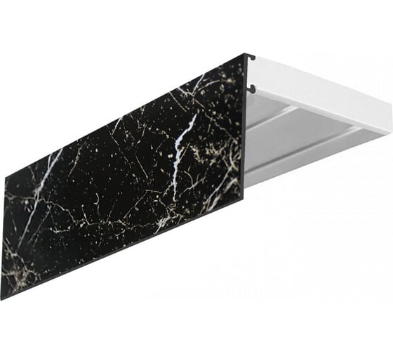 Изображение товара Карниз Эскар Эконом+ в сборе, 2-х рядный, черный мрамор, 7 см, 3,0 м 767420300