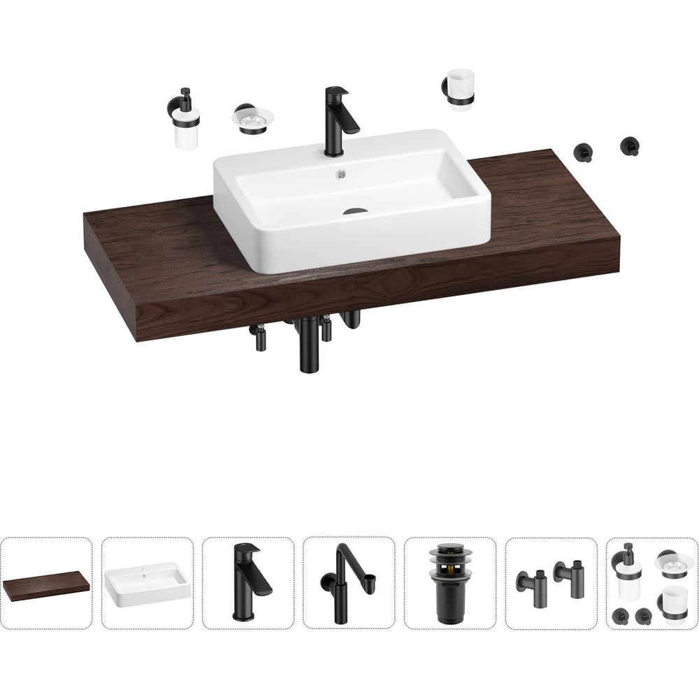 Комплект мебели для ванной комнаты с раковиной Wellsee комплект мебели для ванной комнаты с раковиной wellsee