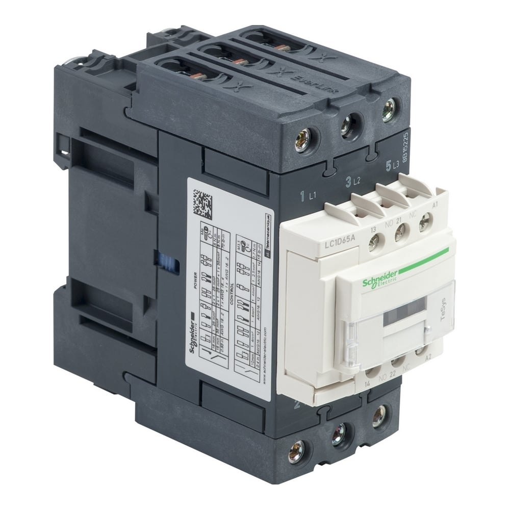 фото Контактор schneider electric 3п/65а d65 1но+1н3 220v ac sche lc1d65am7