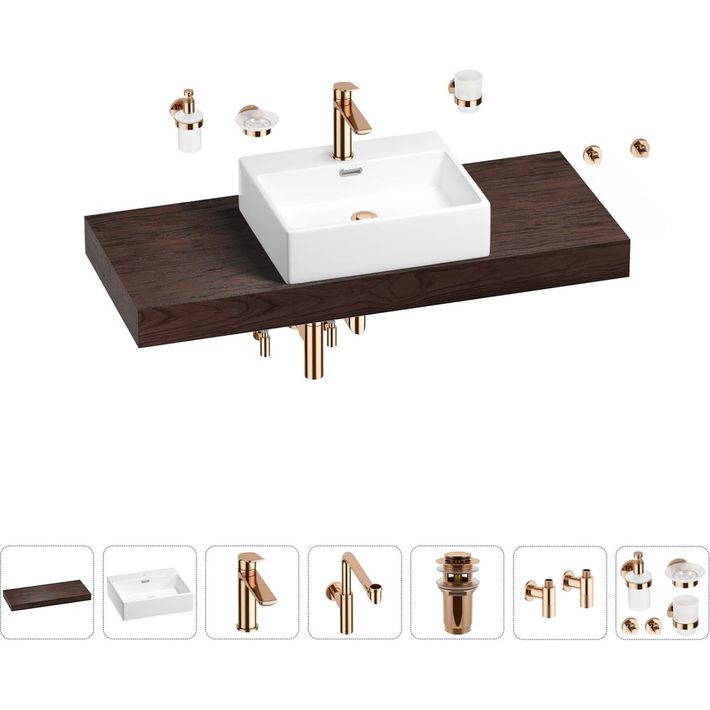 Комплект мебели для ванной комнаты с раковиной Wellsee
