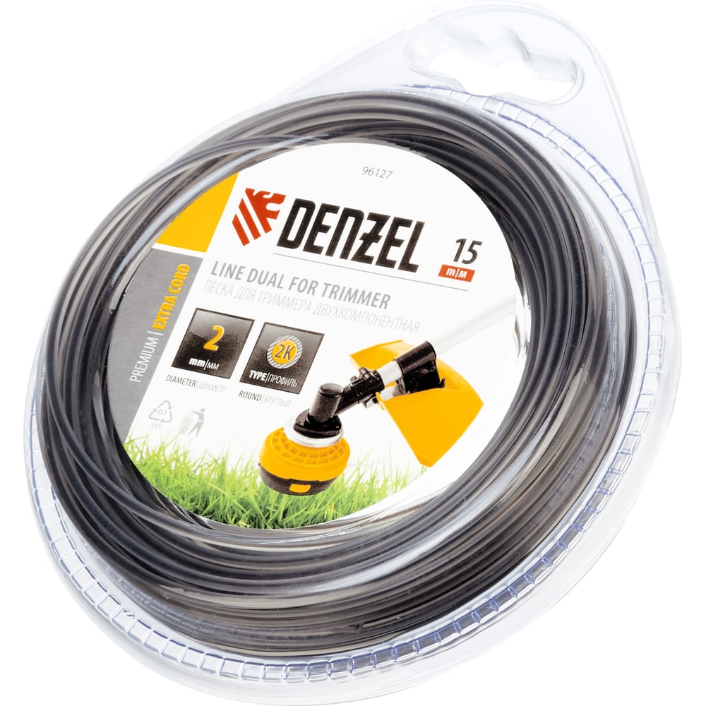 Изображение товара Двухкомпонционная леска EXTRA CORD 15 м для триммера круглая с сердечником