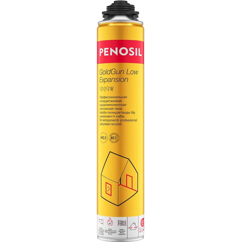 Изображение товара Пеносил профессиональная монтажная пена GoldGun Low Expansion 750 мл для стройки и изоляции