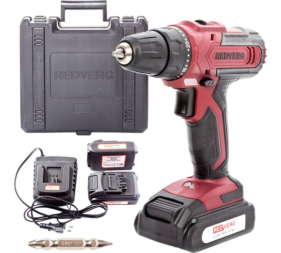 Изображение товара Аккумуляторная дрель-шуруповерт REDVERG RD-SD18L/2Y