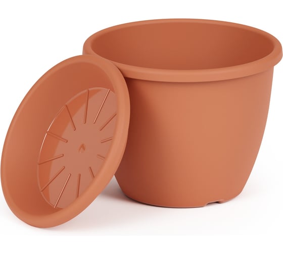 Изображение товара Цветочный горшок ЗПИ Альтернатива Афина 0.5 л, коричневый М6487